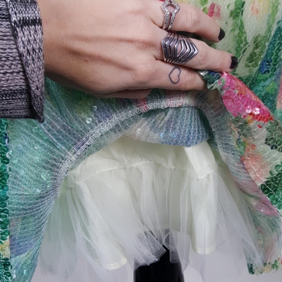 NWT Anthropologie Sequin green Peacock tutu dress - Picture 4 of 8